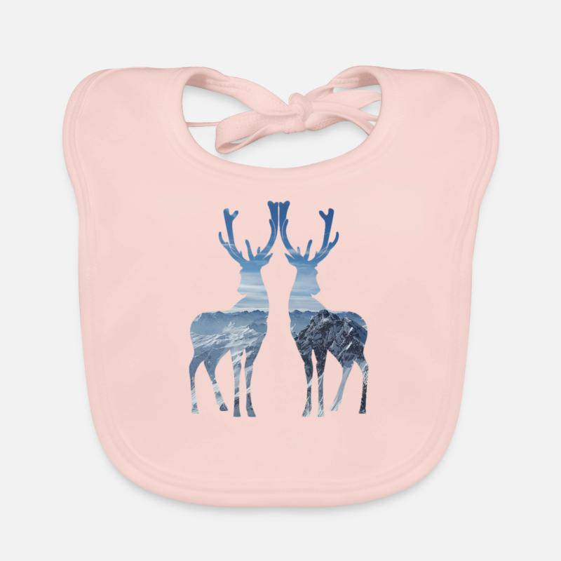 hirsche blau Baby Bio-Lätzchen