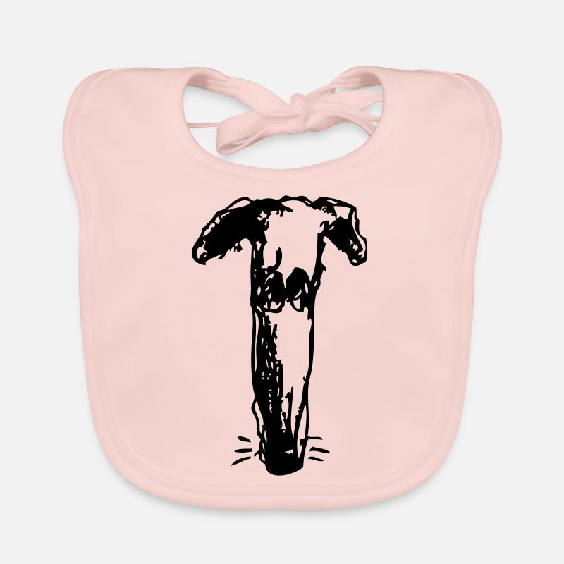 Windhund Kopf Organic Baby Bibs