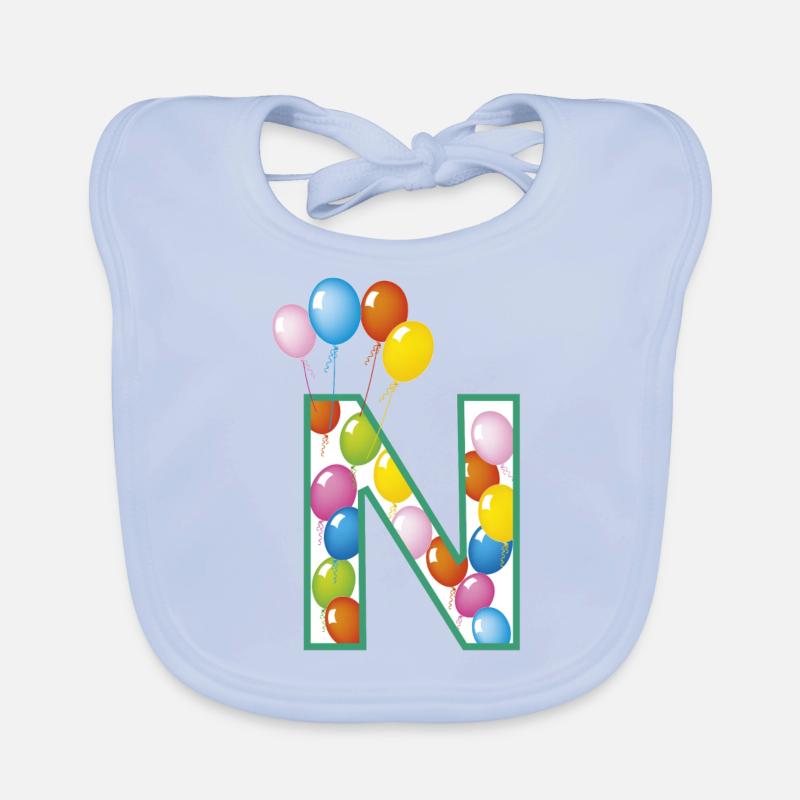 Buchstabe N Luftballons Baby Bio-Lätzchen