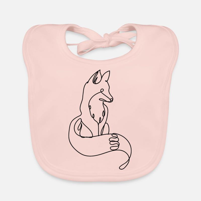One line fox Organic Baby Bibs