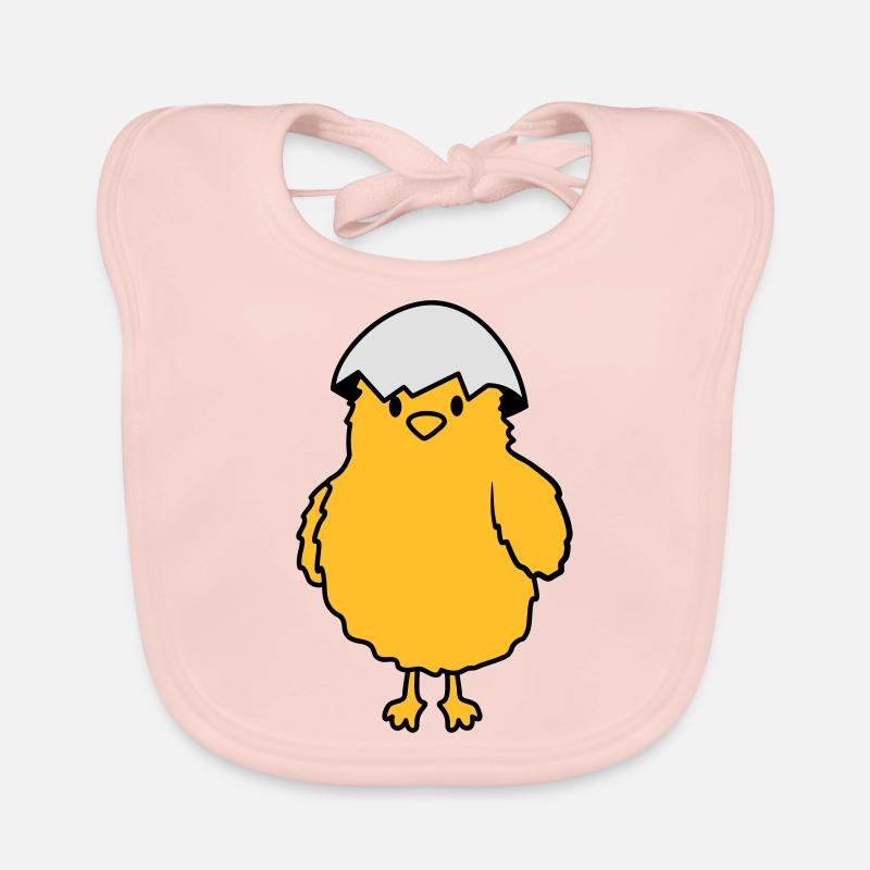 Chicks with eggshell on the head Organic Baby Bibs