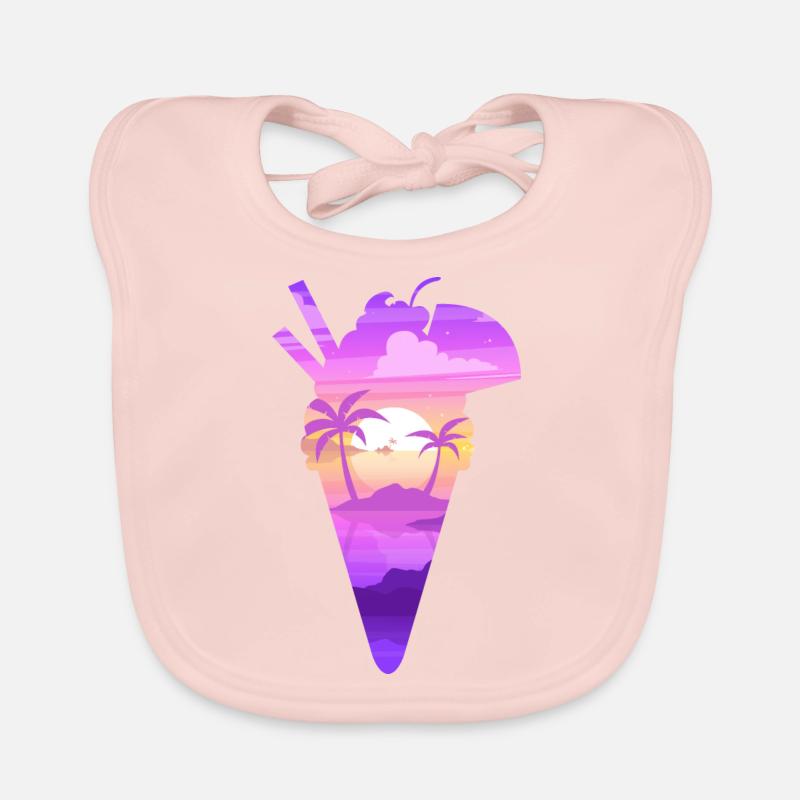 Silhouette Ice Cone Beach Landscape Organic Baby Bibs