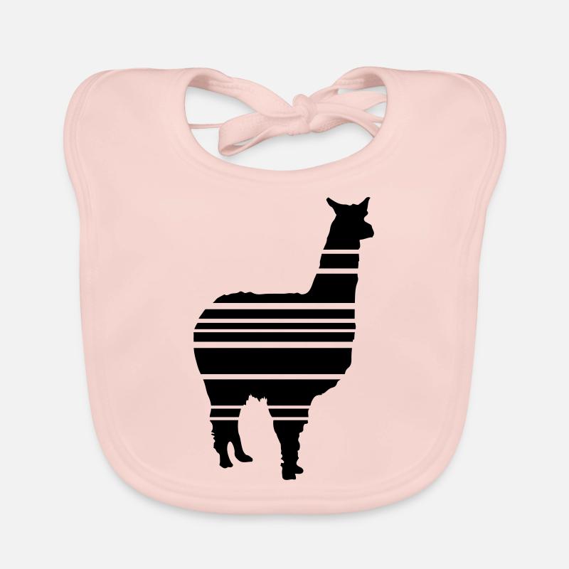 lama alpaca - Baby Bio-Lätzchen - Rose
