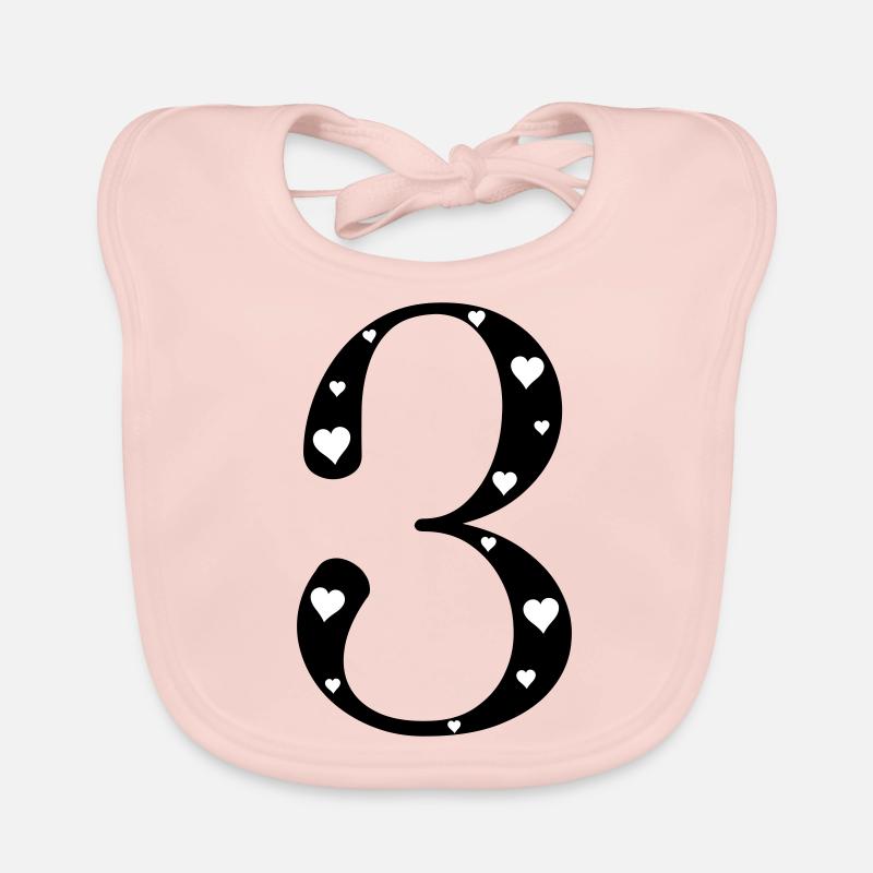 3 Geburtstag mit Herz Baby Bio-Lätzchen
