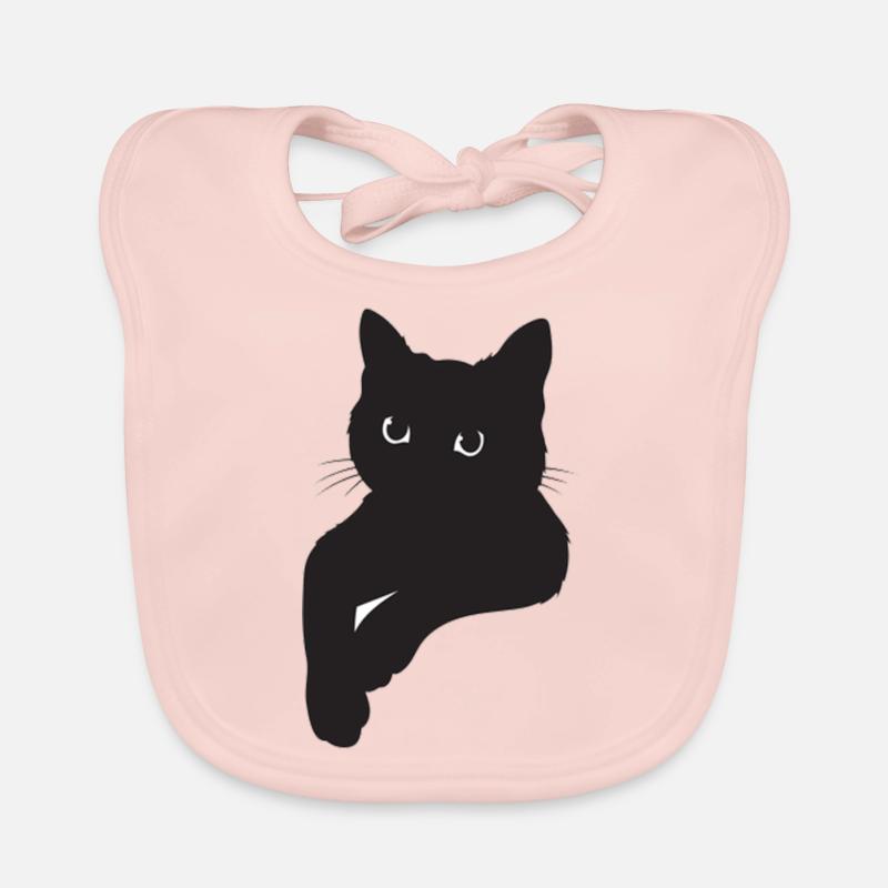 Schwarze Katze Pose Baby Bio-Lätzchen