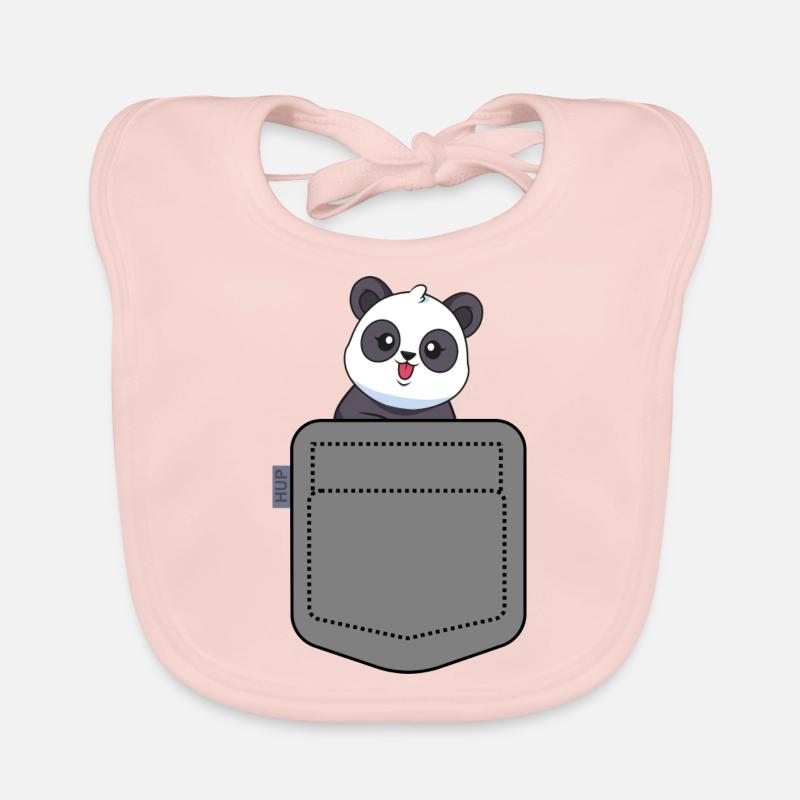 Panda in der Tasche Baby Bio-Lätzchen