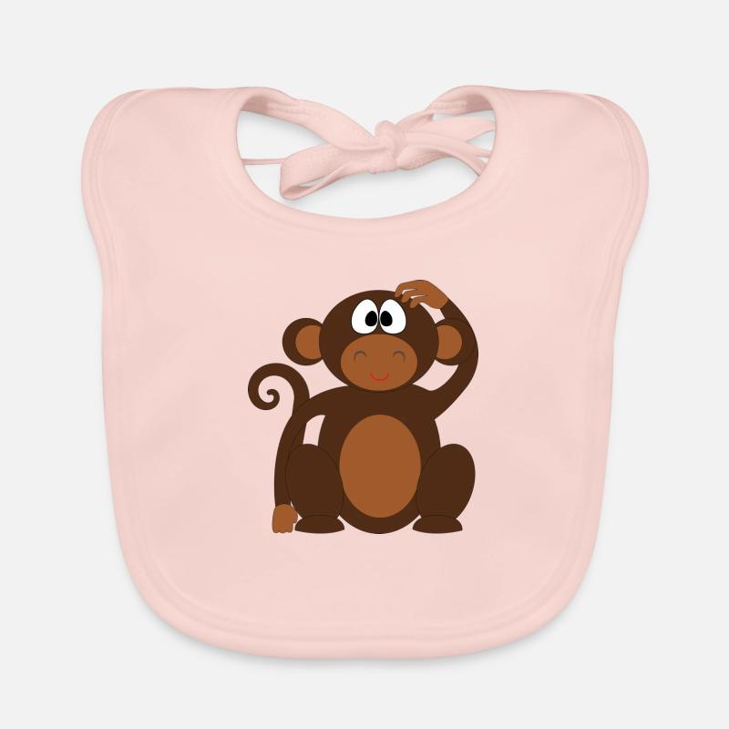 Monkey scratching his head Organic Baby Bibs
