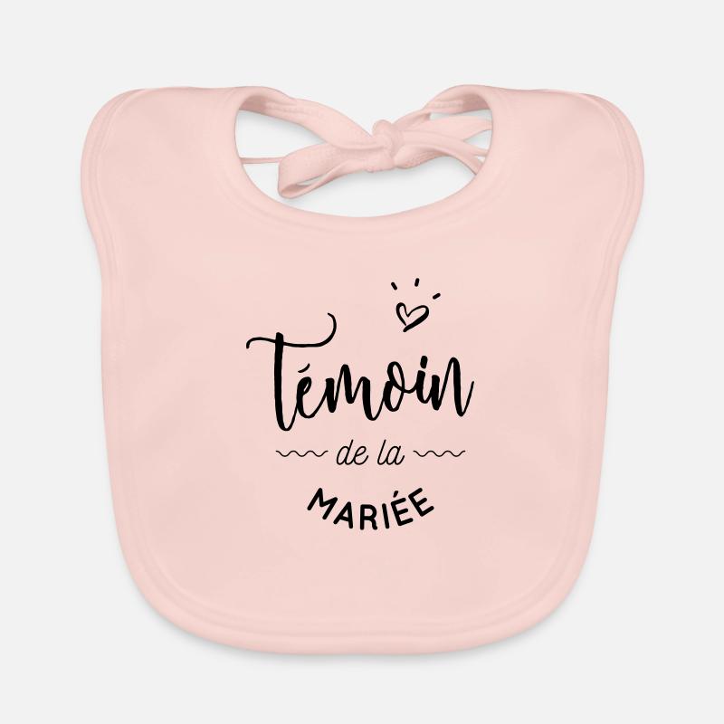 Témoin de la mariée - Bavoir bio Bébé - rose