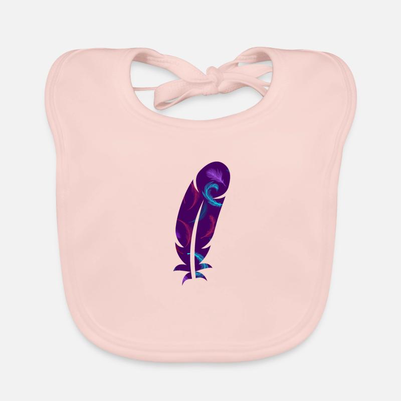 Farbige Federn Baby Bio-Lätzchen