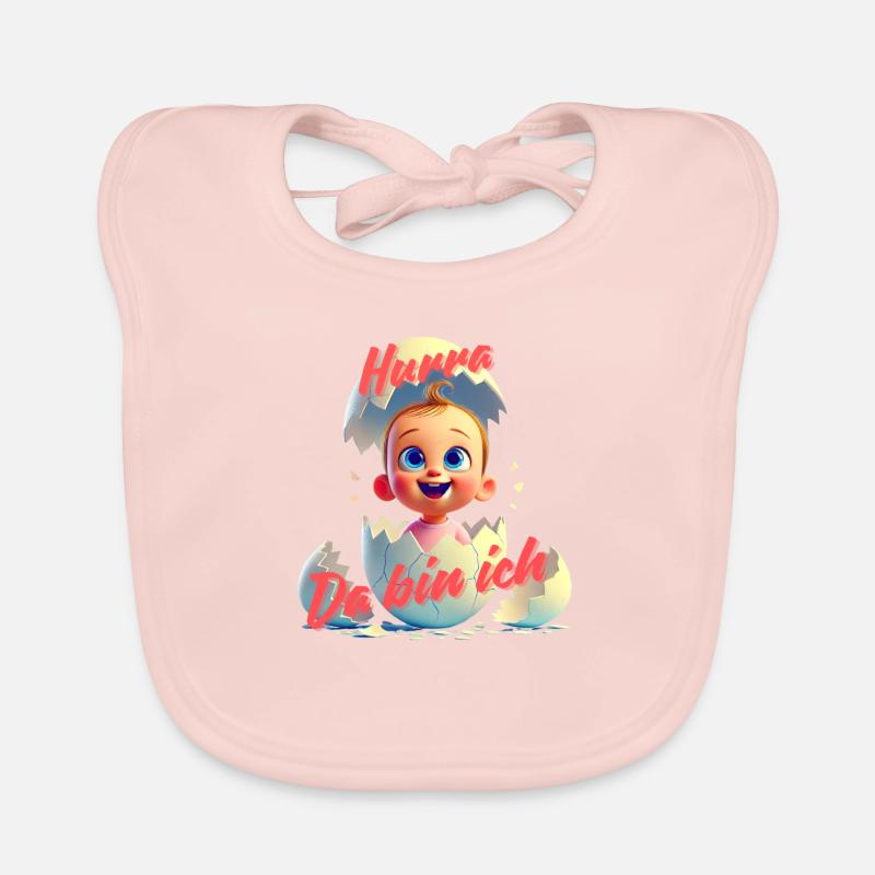 Hurra - Da bin da / Mädchen Baby Bio-Lätzchen