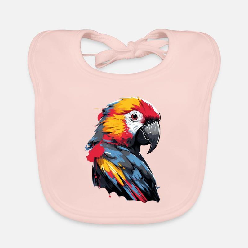 Graffiti Parrot Organic Baby Bibs
