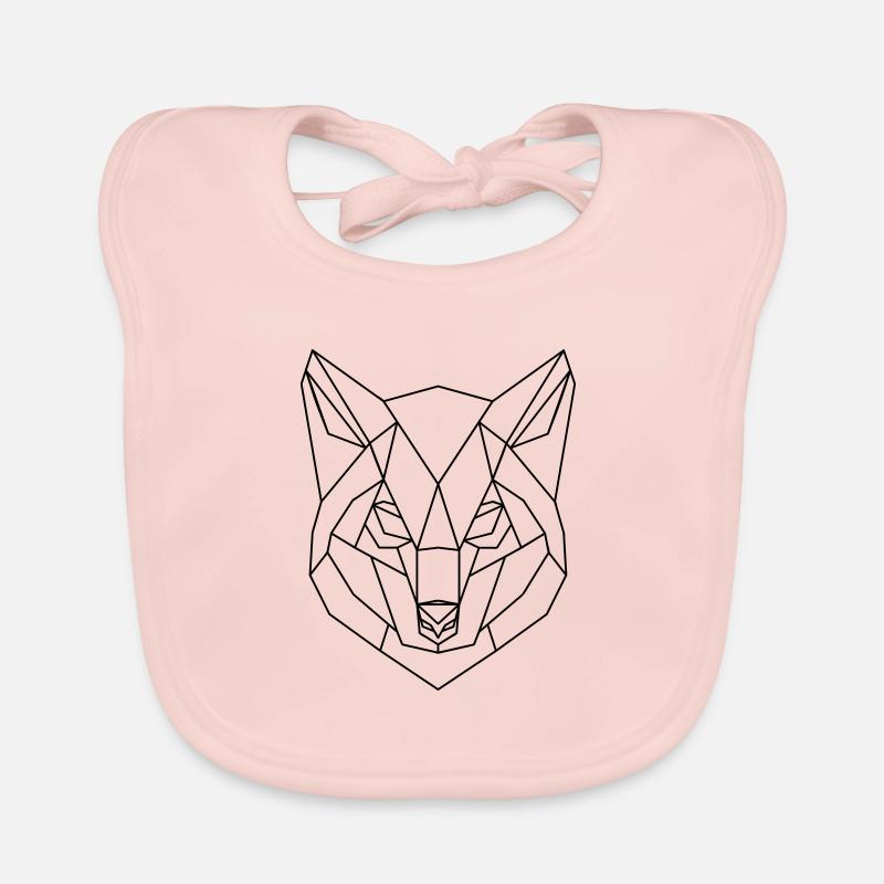 Loup 3D Low Wolf Wolf Polygon Wolf Low 3D Bavoir bio Bébé