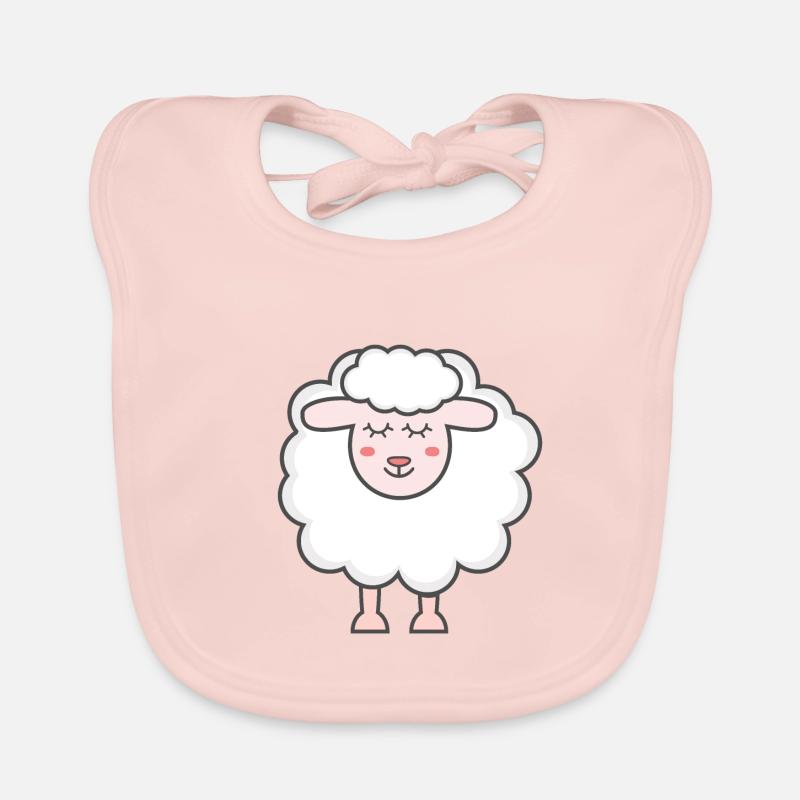 Schaf - Baby Bio-Lätzchen - Rose