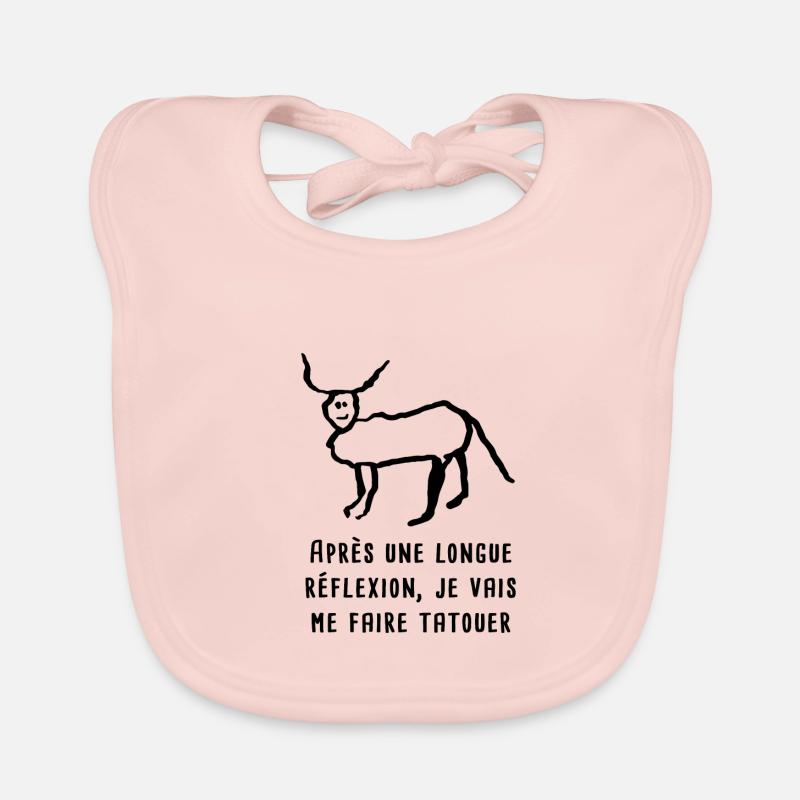 coucou petite perruche françois embrouille tatoo - Bavoir bio Bébé - rose