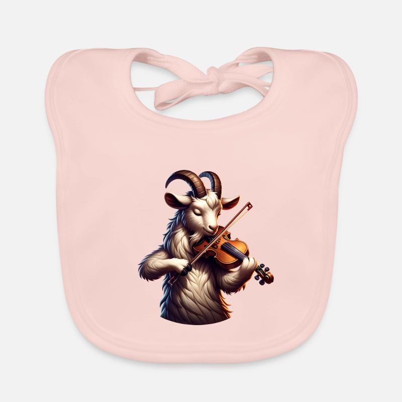 Chèvre cool jouant du violon à la ferme Bavoir bio Bébé