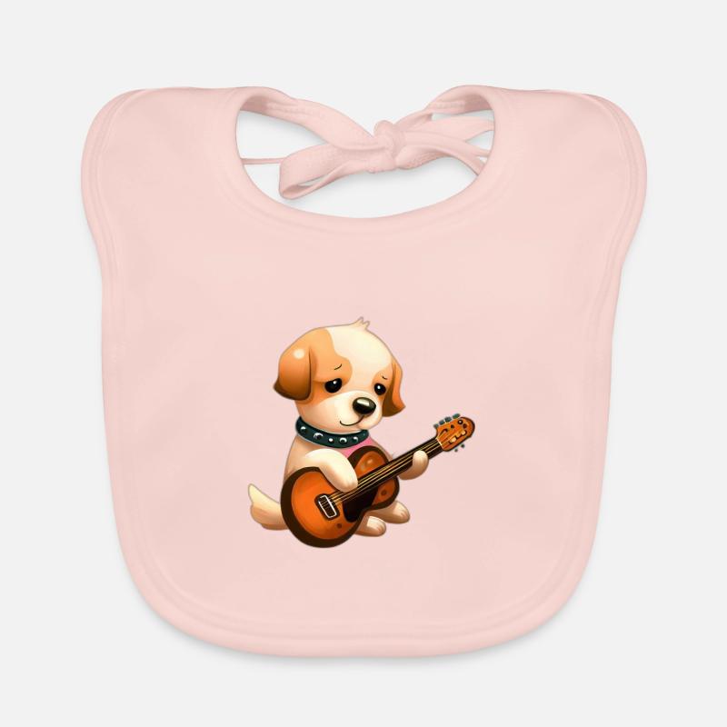 Chien avec guitare Bavoir bio Bébé