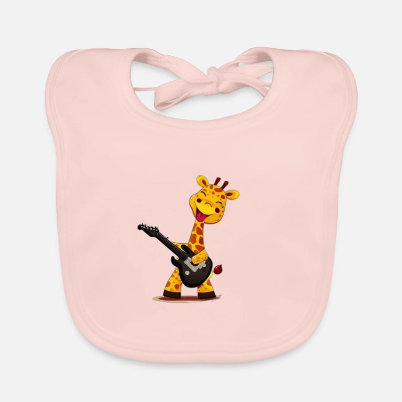 Giraffe mit Gitarre Baby Bio-Lätzchen