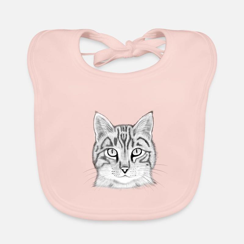 Tête de chat dessinée Bavoir bio Bébé