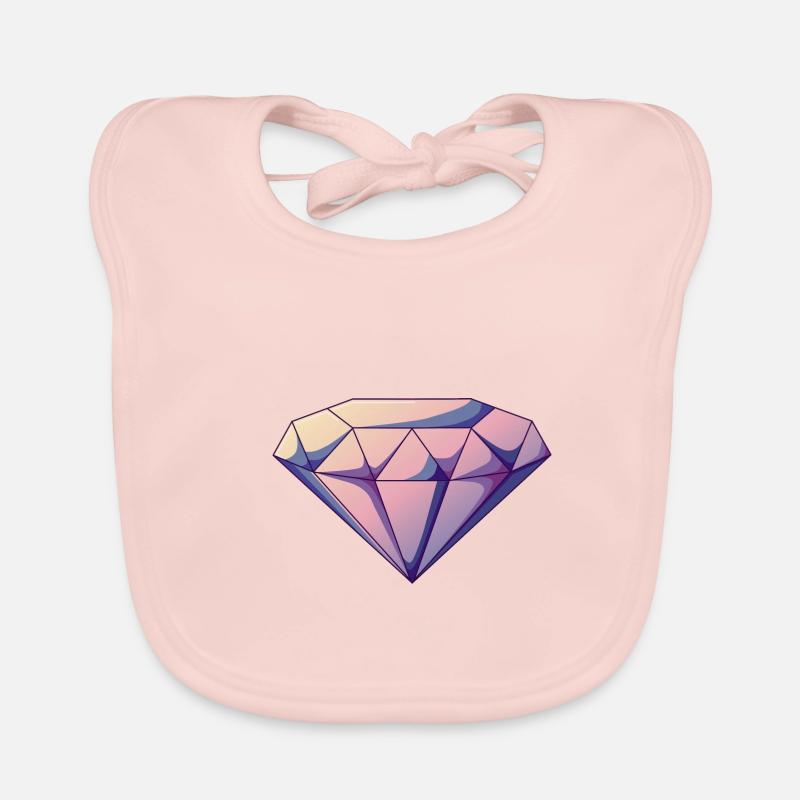 gemme violette - Bavoir bio Bébé - rose