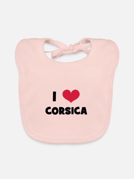 I Love Corsica - Bavoir bio Bébé - rose - Devant