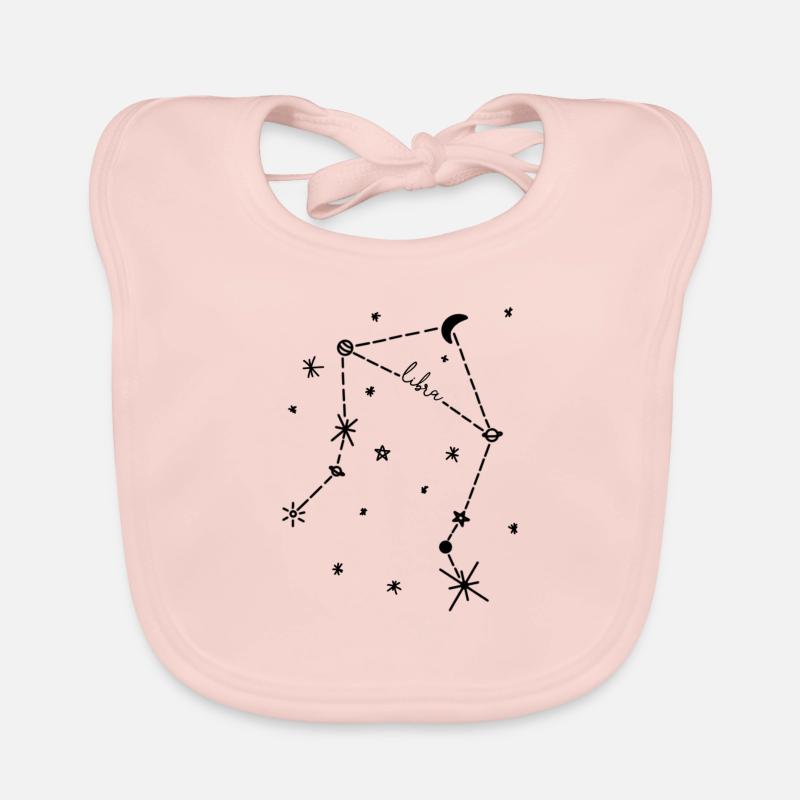 Libra / Libra zodiac sign, night sky, planets Organic Baby Bibs