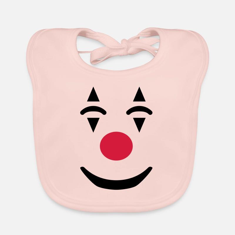Clown Visage Carnaval Drôle - Bavoir bio Bébé - rose