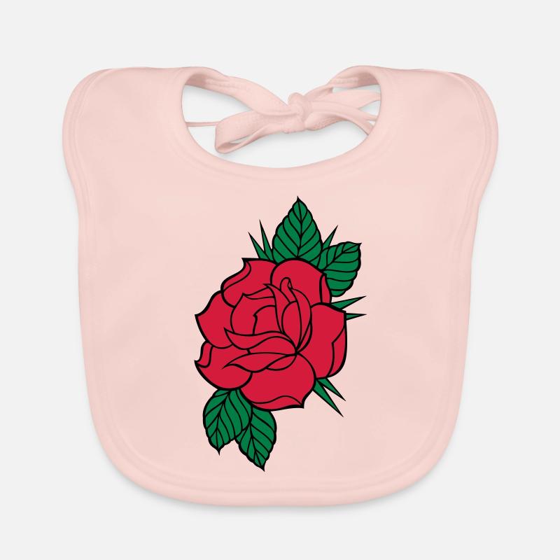 Rose - Tricolore - Bavoir bio Bébé - rose