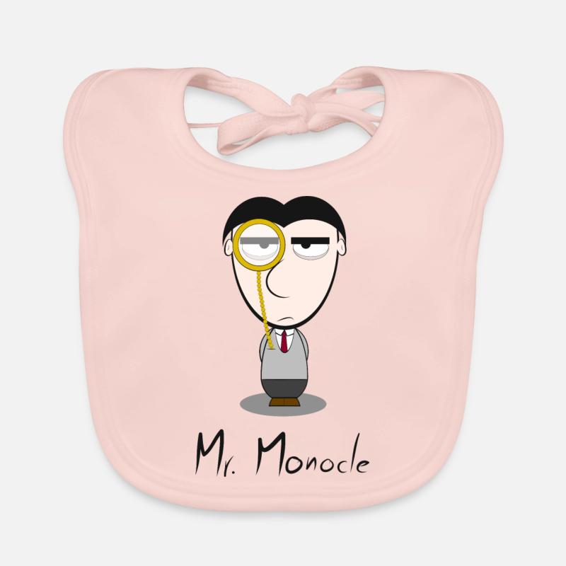 Monocle monocle comic humor nerd nerd kid son Organic Baby Bibs
