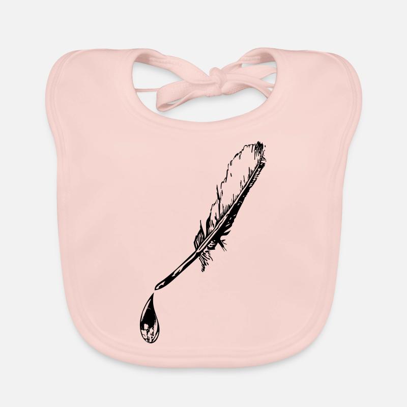 Feather skull drop vector Organic Baby Bibs