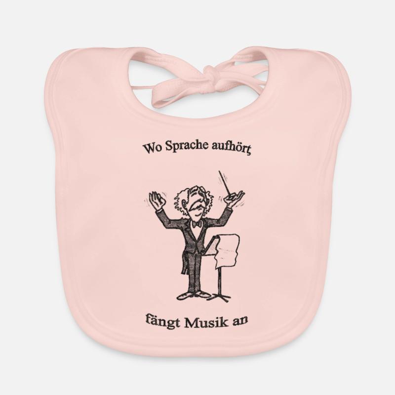 Dirigent mit Text sw - Baby Bio-Lätzchen - Rose