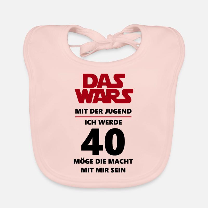 40 Geburtstag - Baby Bio-Lätzchen - Rose