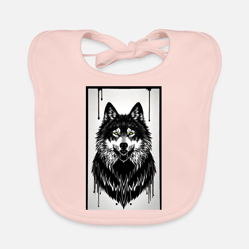 Portrait de loup Bavoir bio Bébé