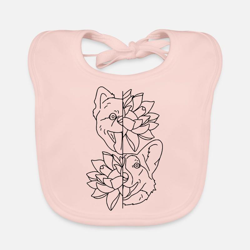 zwei Hunde - Baby Bio-Lätzchen - Rose
