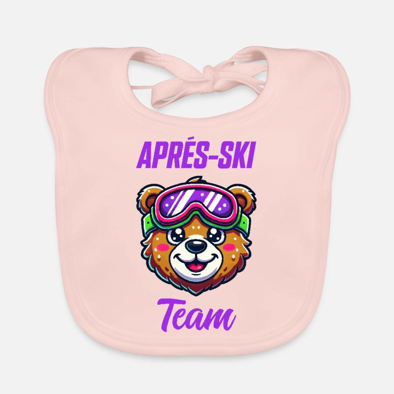 Bear Comic Ski Goggles Organic Baby Bibs