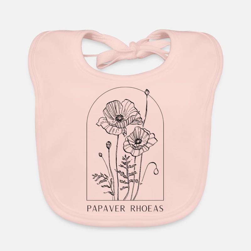 Conception de fleurs botaniques – Fleur minimaliste Bavoir bio Bébé