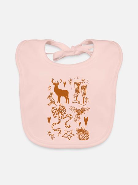 WEIHNACHTSSAMMLUNG - Baby Bio-Lätzchen - Rose - Vorne