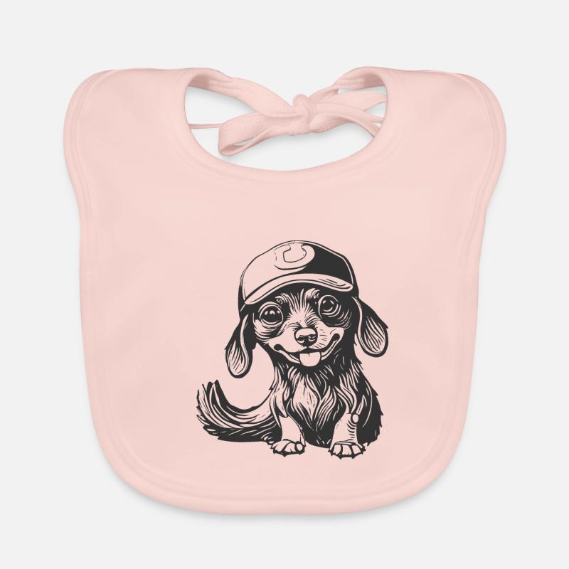 Race de chien teckel avec capuchon Bavoir bio Bébé