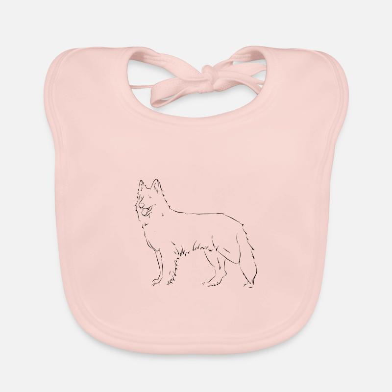 Chien Berger blanc suisse - Bavoir bio Bébé - rose