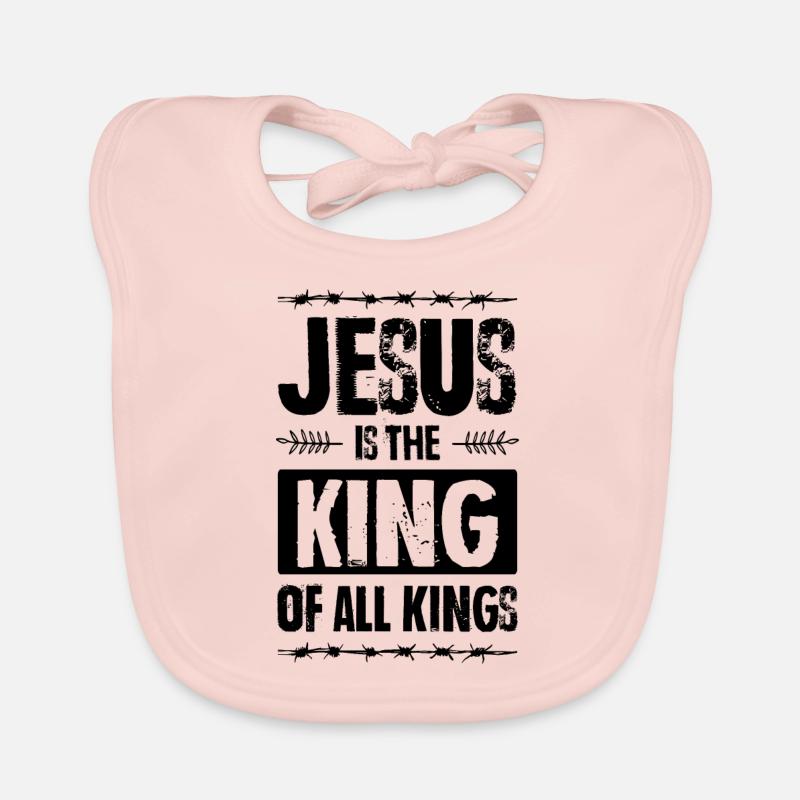 Jésus est Roi Bavoir bio Bébé