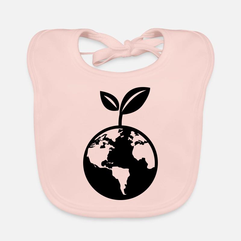 Planète Terre - Bavoir bio Bébé - rose