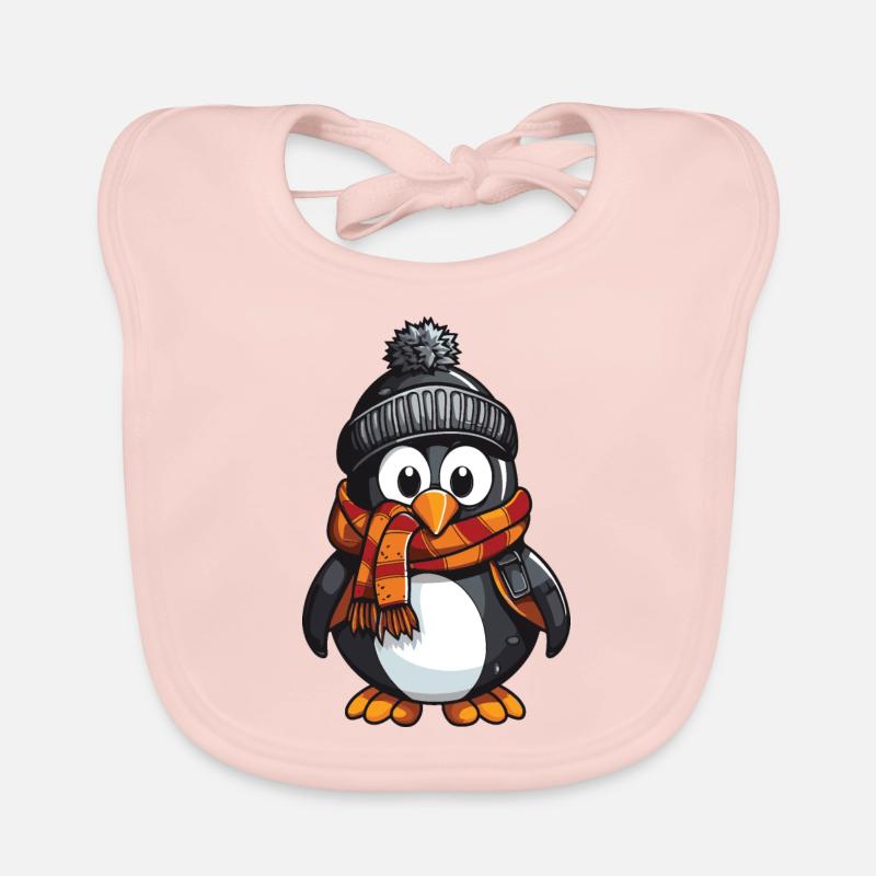 Pinguin Winter Comic Baby Bio-Lätzchen