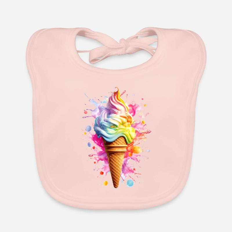 Regenbogen Eis Creme Explosion Sommer Lifestye Baby Bio-Lätzchen