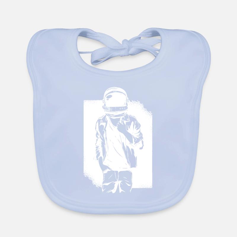 Rock astronaut cool guy with helmet motorcyclist Organic Baby Bibs