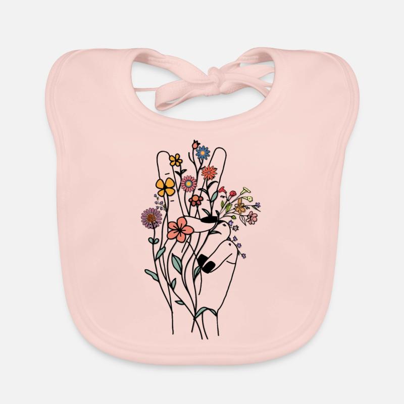 Conception de la main de paix / Signe de paix Bavoir bio Bébé