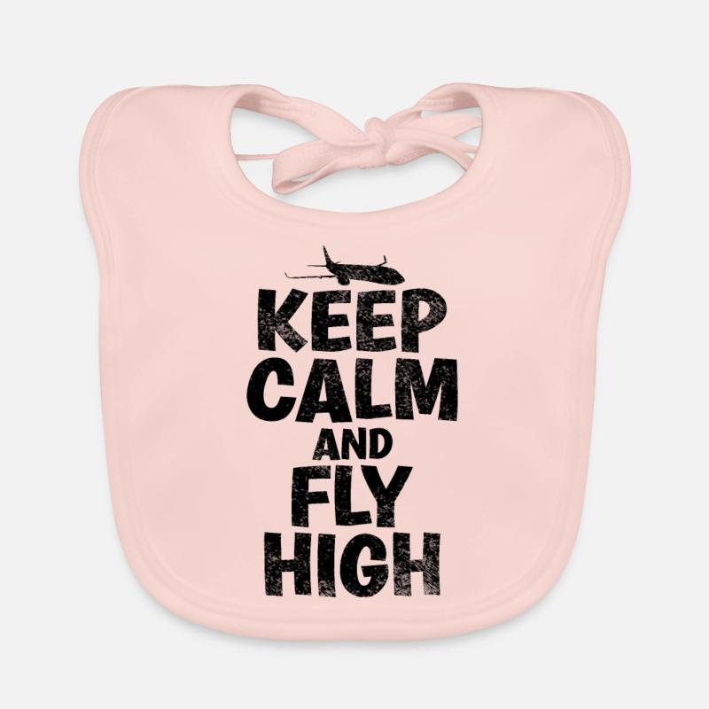Keep Calm & Fly High Proverbe amusant du Bavoir bio Bébé