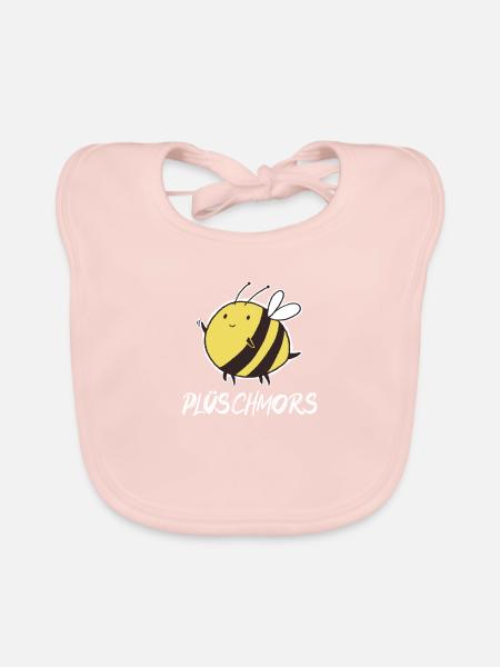 Plüschmors Plattdeutsch Hummel Biene Insekt - Baby Bio-Lätzchen - Rose