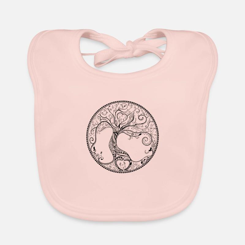 Arbre de Vie - Bavoir bio Bébé - rose