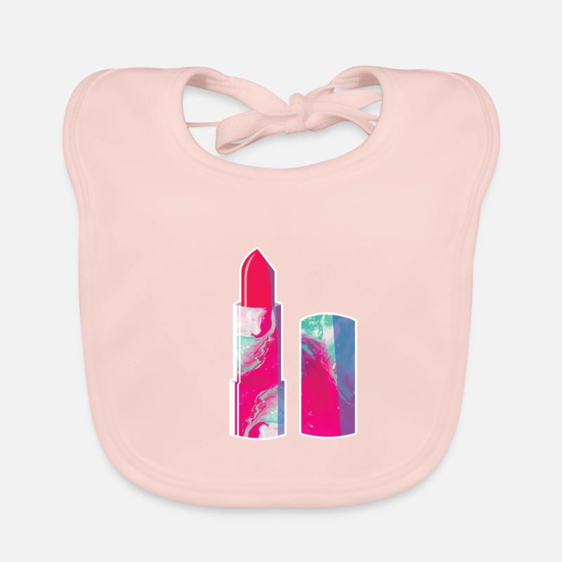 rouge à lèvres - Bavoir bio Bébé - rose