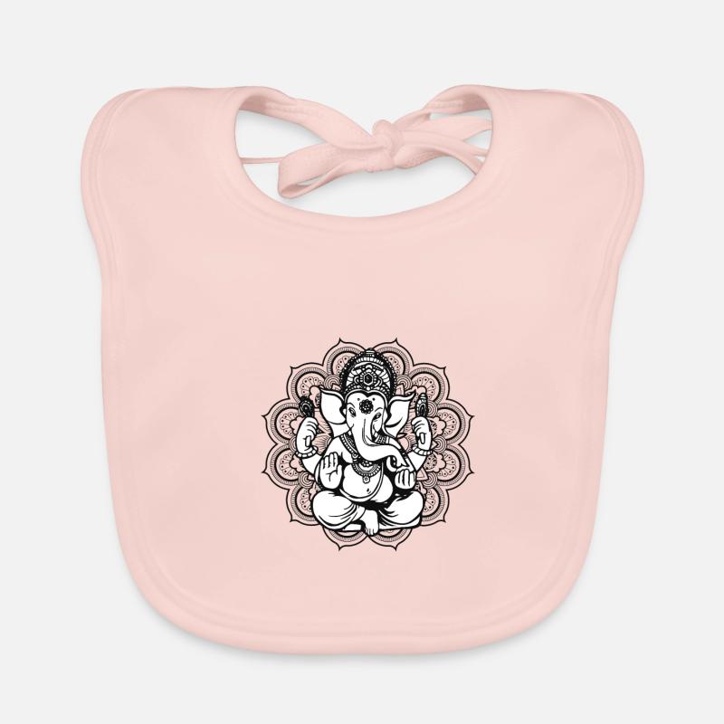 Ganesha Mandala - Bavoir bio Bébé - rose