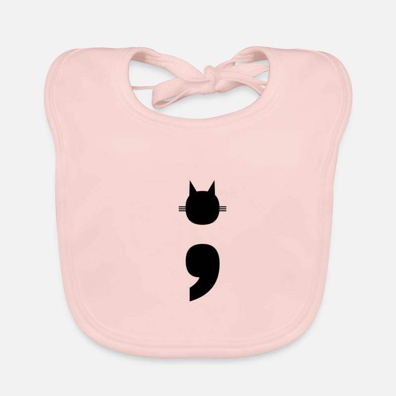 Semi-colon chat chat point-virgule Bavoir bio Bébé